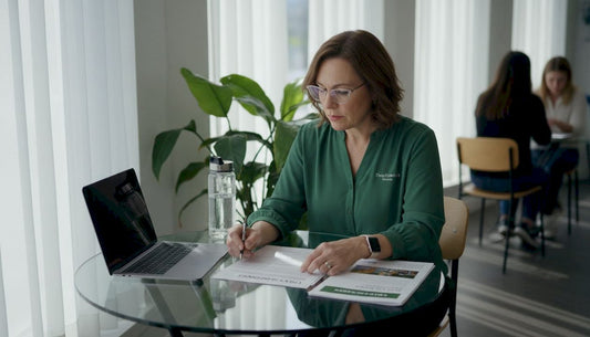 Woman reviewing tiny home zoning checklist