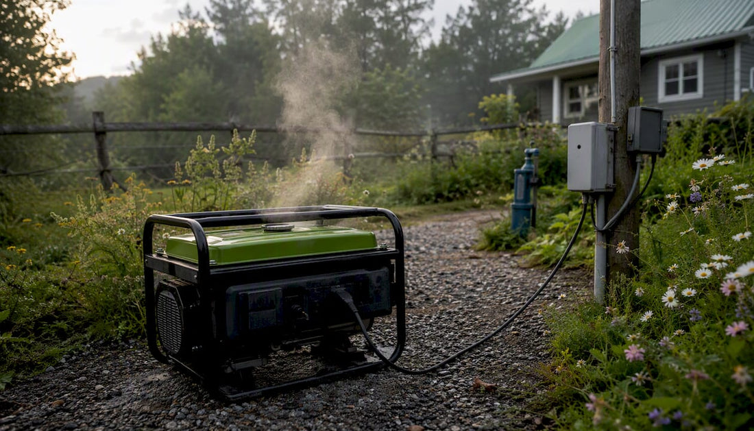 Portable generator connected to well pump