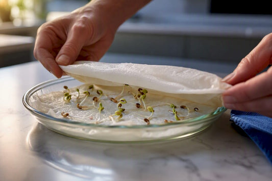 Sprouted seeds in a home germination test