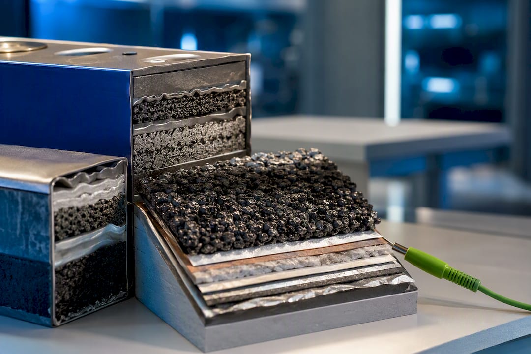 Cropped battery cell materials in testing environment