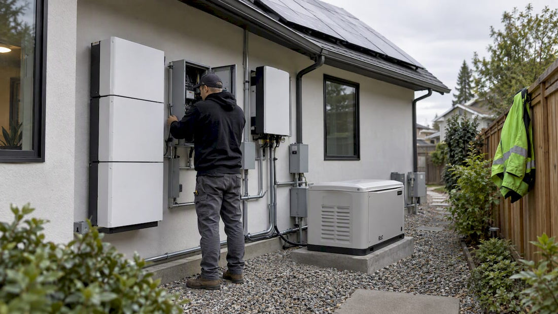 Solar panels and generator backup system