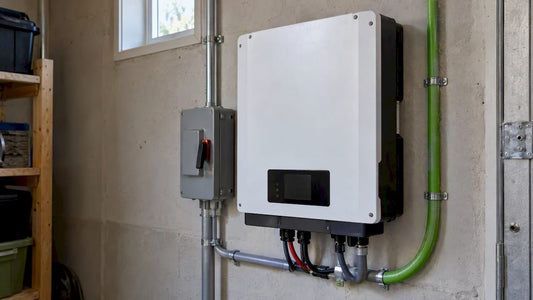 Solar inverter mounted in a home utility room