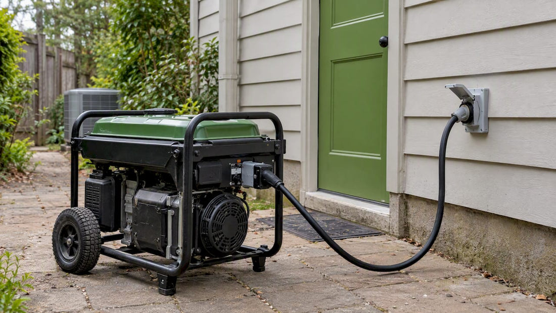 Portable generator connected safely outside a home