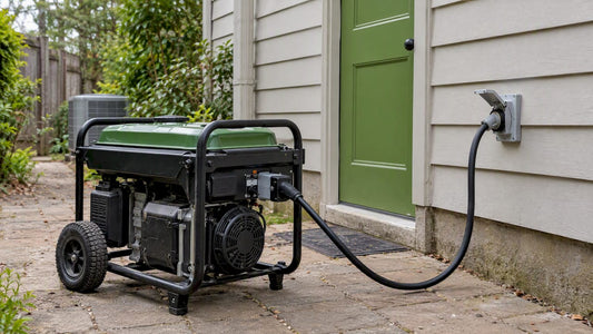 Portable generator connected safely outside a home
