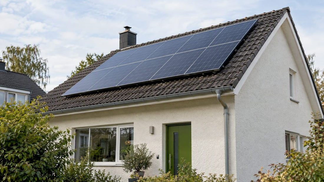 Solar panels following a pitched home roof