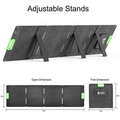 200-Watt Monocrystalline Folding Solar Panel with Included Stands