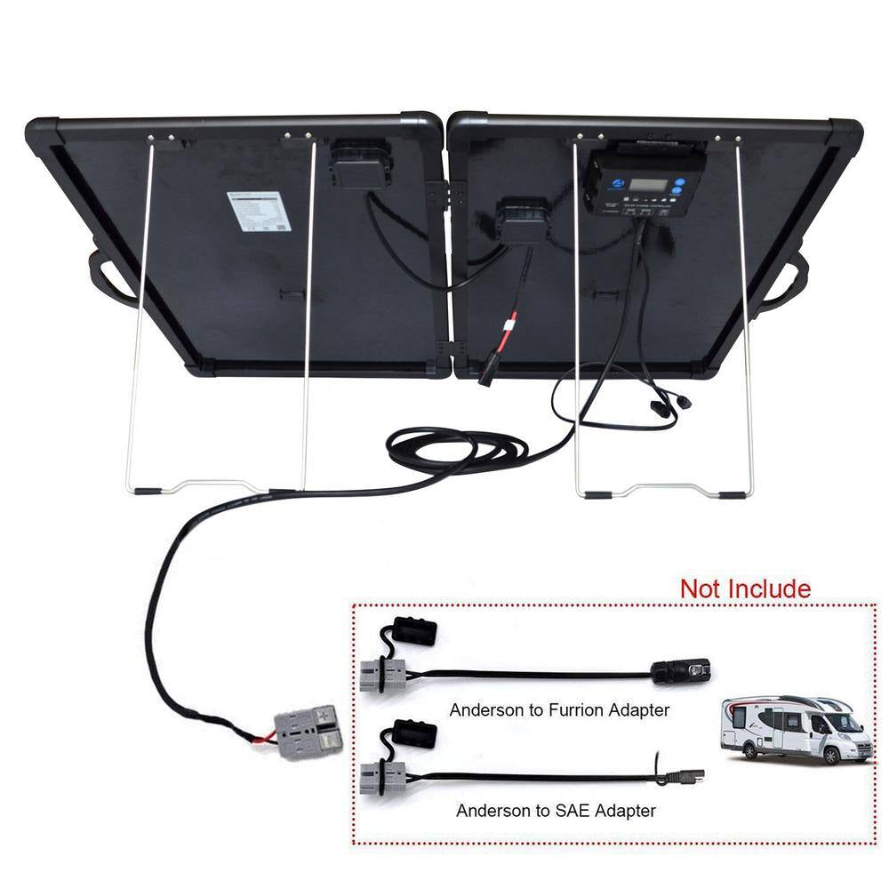 120-Watt Monocrystalline Portable off Grid Solar Panel Kit, Foldable Briefcase with Waterproof LCD Charge Controller