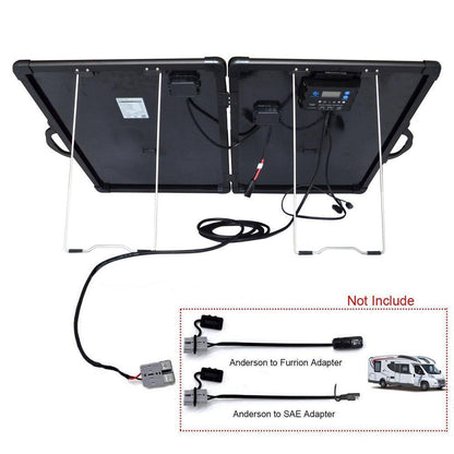 120-Watt Monocrystalline Portable off Grid Solar Panel Kit, Foldable Briefcase with Waterproof LCD Charge Controller
