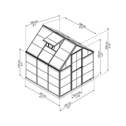 Harmony 6 Ft. X 6 Ft. Silver/Clear DIY Greenhouse Kit