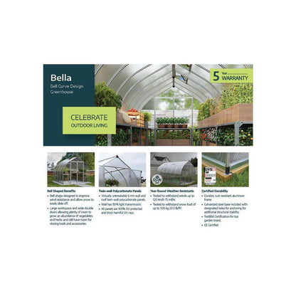 Bella 8 Ft. X 12 Ft. Silver/Diffused DIY Greenhouse Kit
