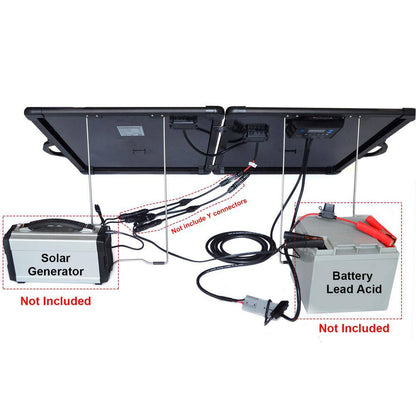 120-Watt Monocrystalline Portable off Grid Solar Panel Kit, Foldable Briefcase with Waterproof LCD Charge Controller