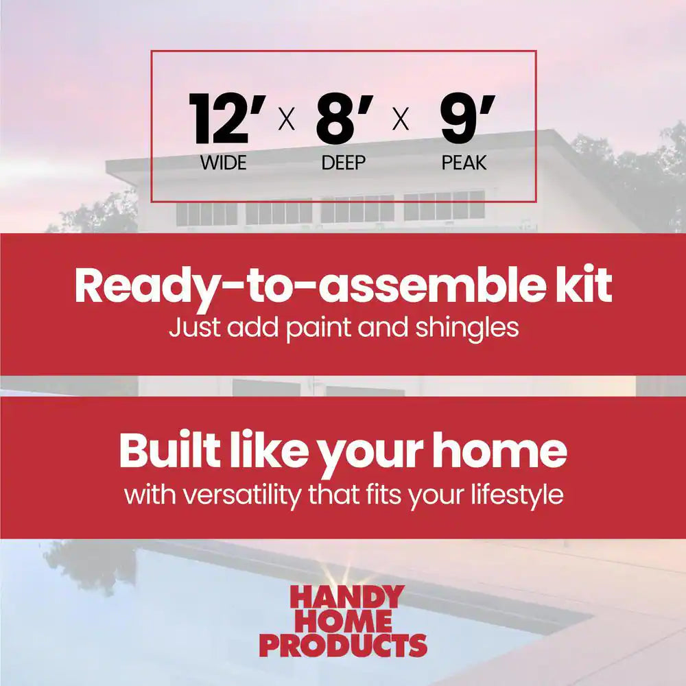 Do-It Yourself Palisade 12 Ft. X 8 Ft. Wood Garden Shed Storage with Smartside, Fixed Windows and Barn Door (96 Sq. Ft.)