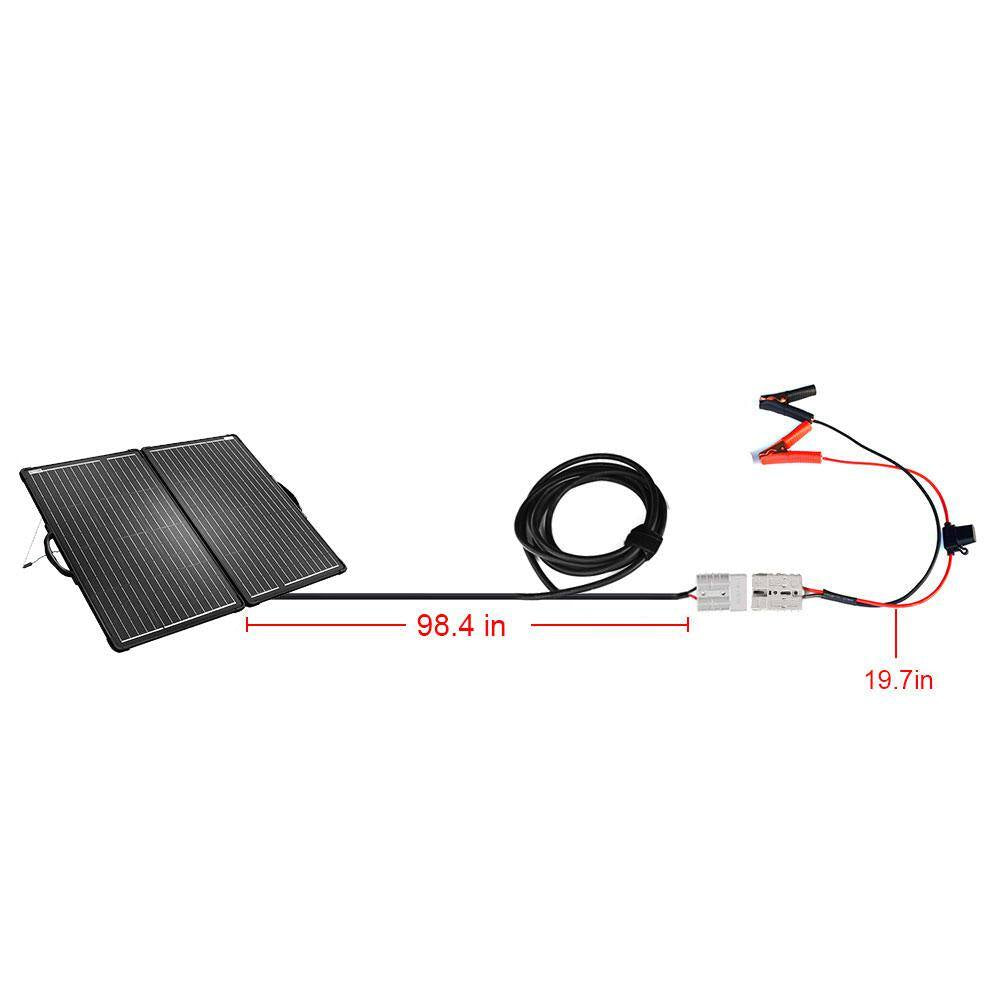 120-Watt Monocrystalline Portable off Grid Solar Panel Kit, Foldable Briefcase with Waterproof LCD Charge Controller