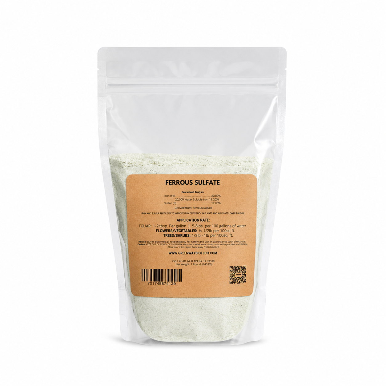 Organic Ferrous Sulfate (Iron Sulfate) | 20% Iron (Fe)