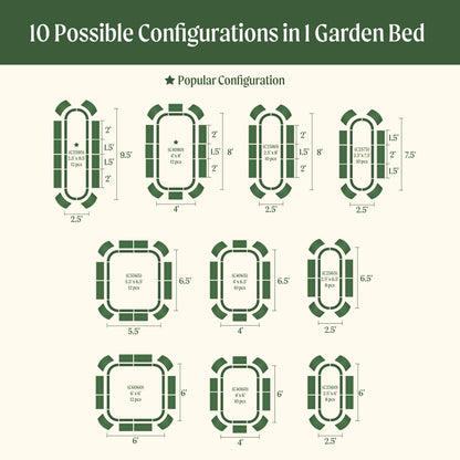 17" Tall 10 In 1 Jumbo Modular Metal Raised Garden Bed Kit