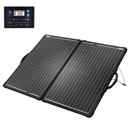 120-Watt Monocrystalline Portable off Grid Solar Panel Kit, Foldable Briefcase with Waterproof LCD Charge Controller