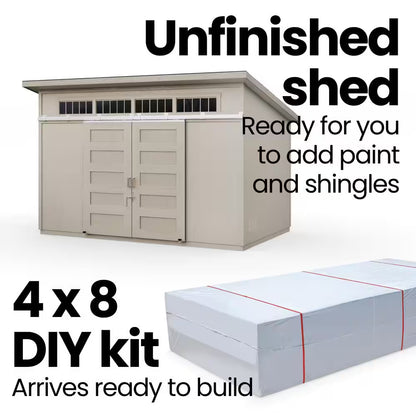 Do-It Yourself Palisade 12 Ft. X 8 Ft. Wood Garden Shed Storage with Smartside, Fixed Windows and Barn Door (96 Sq. Ft.)