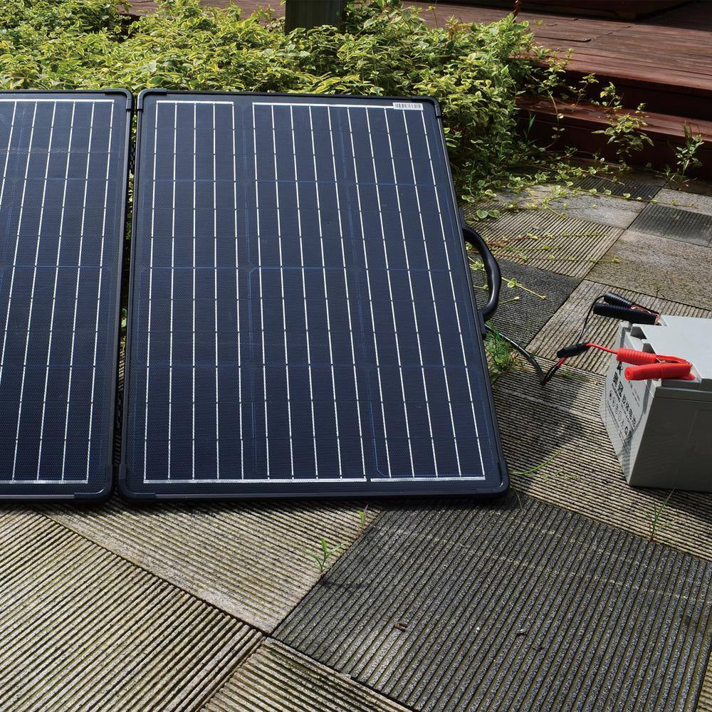 120-Watt Monocrystalline Portable off Grid Solar Panel Kit, Foldable Briefcase with Waterproof LCD Charge Controller
