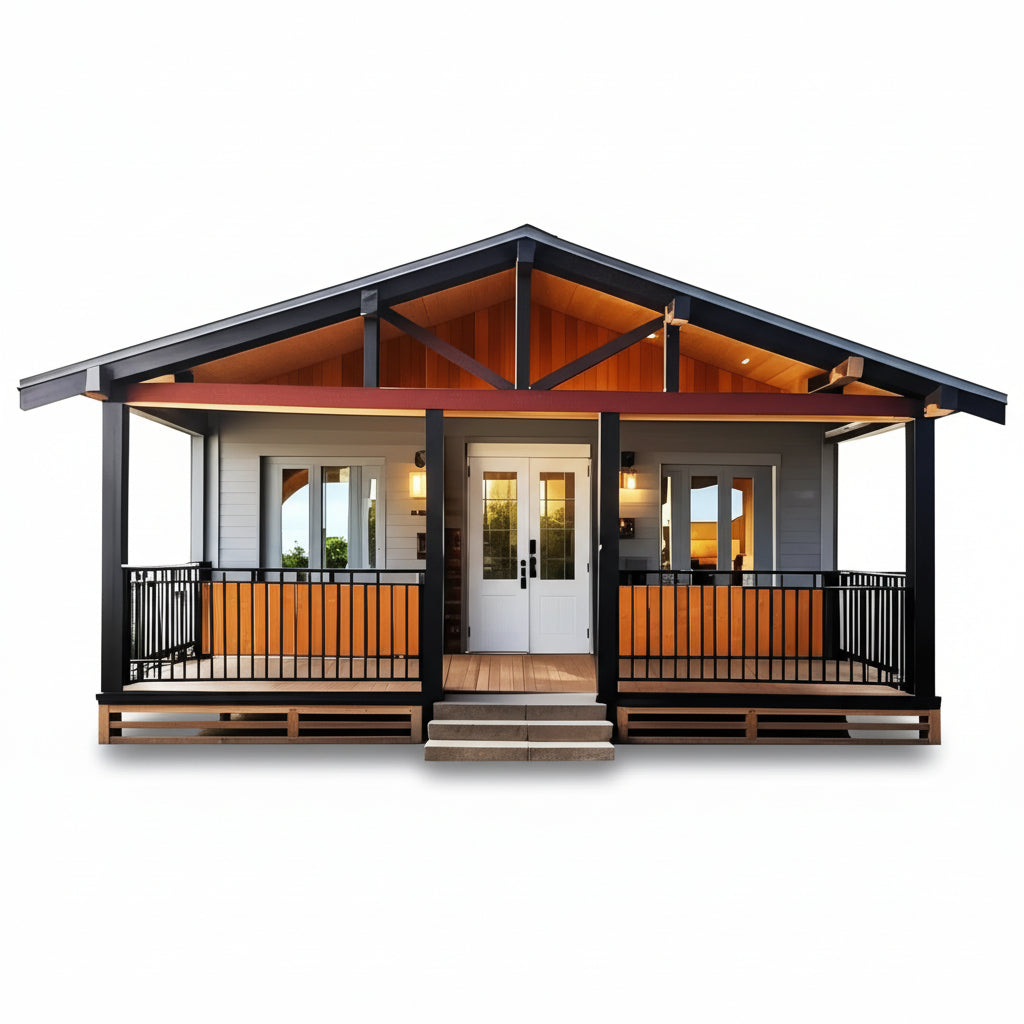 20Ft Luxury Expandable Tiny Home for Sale, Prefab Folding Container House 2 Bedroom 1 Living Room 1 Bathroom