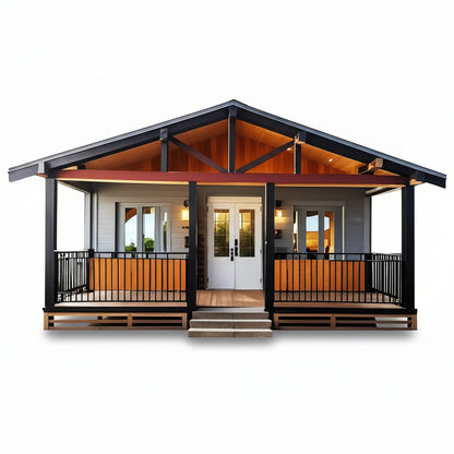 20Ft Luxury Expandable Tiny Home for Sale, Prefab Folding Container House 2 Bedroom 1 Living Room 1 Bathroom