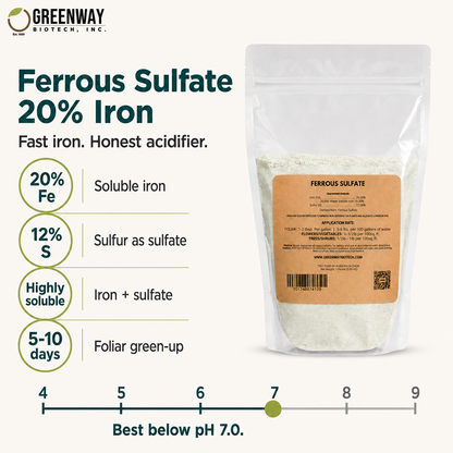 Organic Ferrous Sulfate (Iron Sulfate) | 20% Iron (Fe)